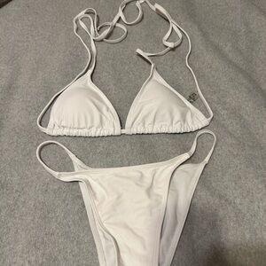 White Triangle Bikini Set